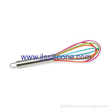Colorful 9.9" Silicone Egg Whisk With Stainless Steel Handle 